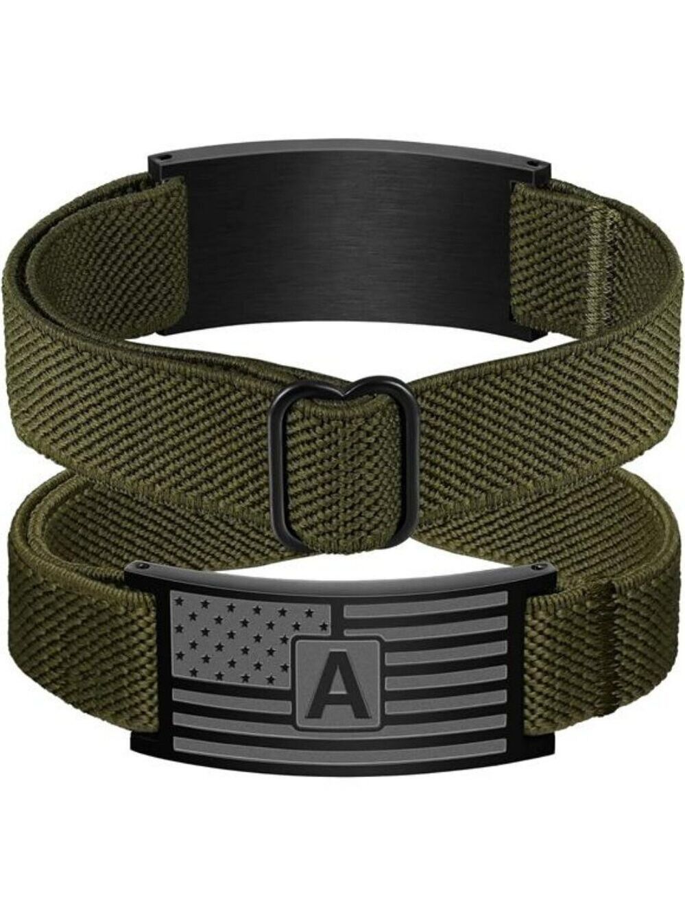 American Flag Initial Bracelet for Boys Teen Men Stretch Adjustable Gift Jewelry